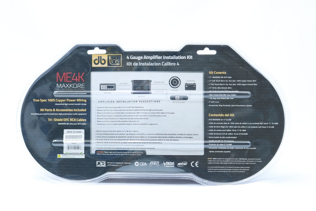 KIT DE INSTALACION #4 DB DRIVE 100% COBRE 150A ME4K