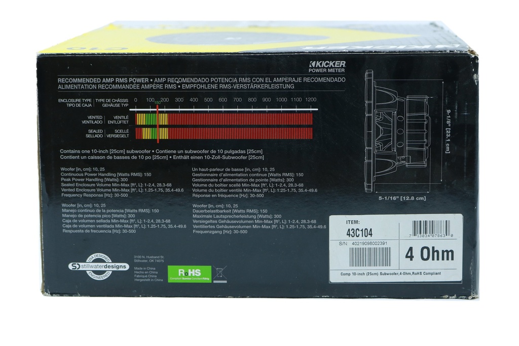 SUBWOOFER 10" KICKER C10