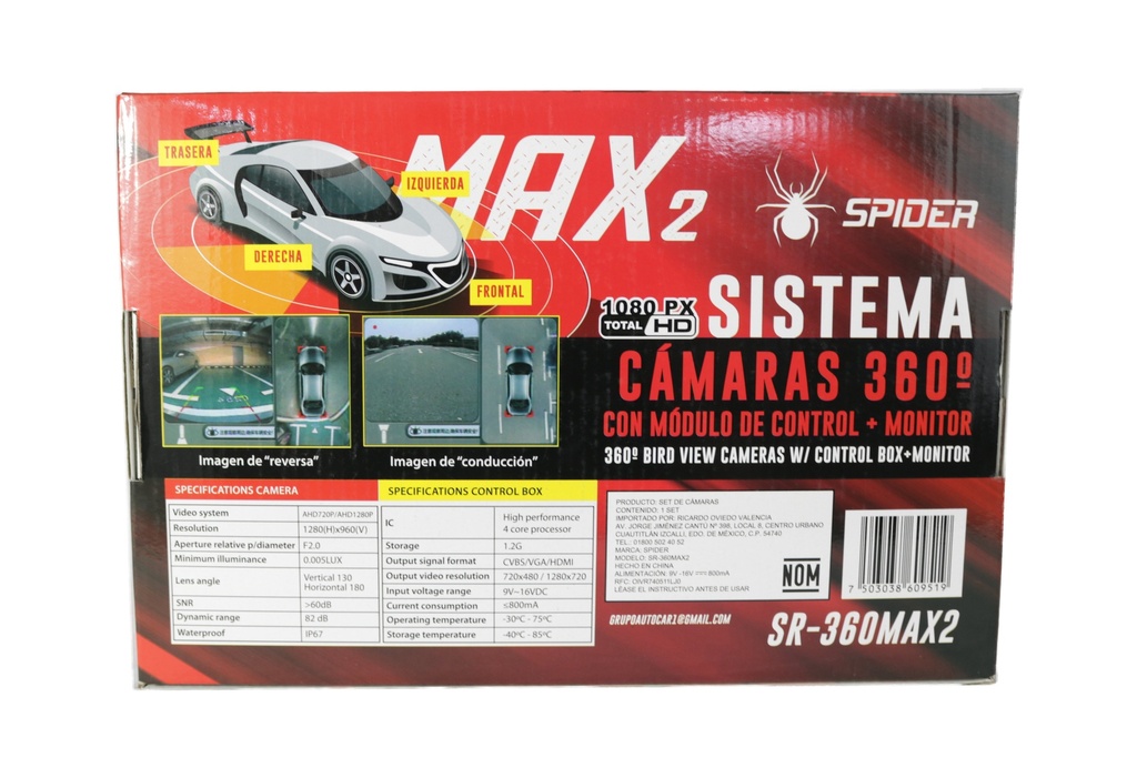 SISTEMA DE CAMARAS 360° CON MODULO DE CO SR-360MAX2