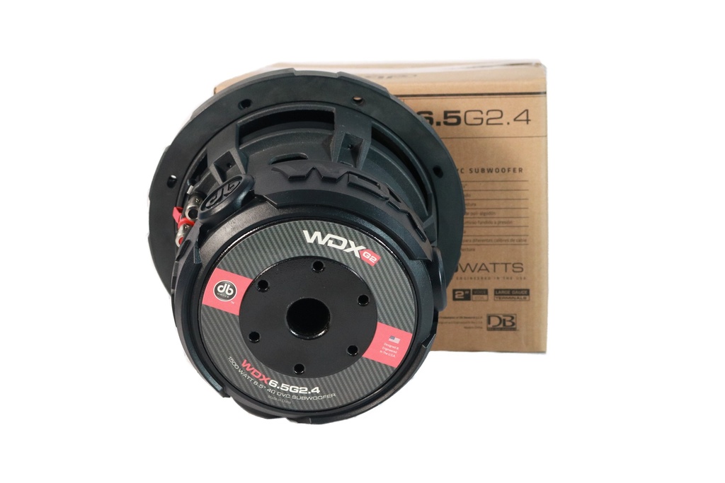 Bocina Subwoofer Profesional Para Automóvil Db Drive Wdx6.5g2.4 Wdx Series 6.5 Pulgadas 1500 Watts Máximo 750 Watts Rms Doble Bobina 4 Ohms Color Negro
