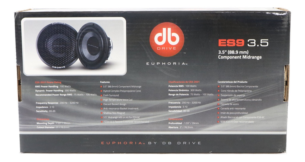 Bocinas Coaxiales 3.5 PuLG Db Drive Es9 3.5 Euphoria 300w