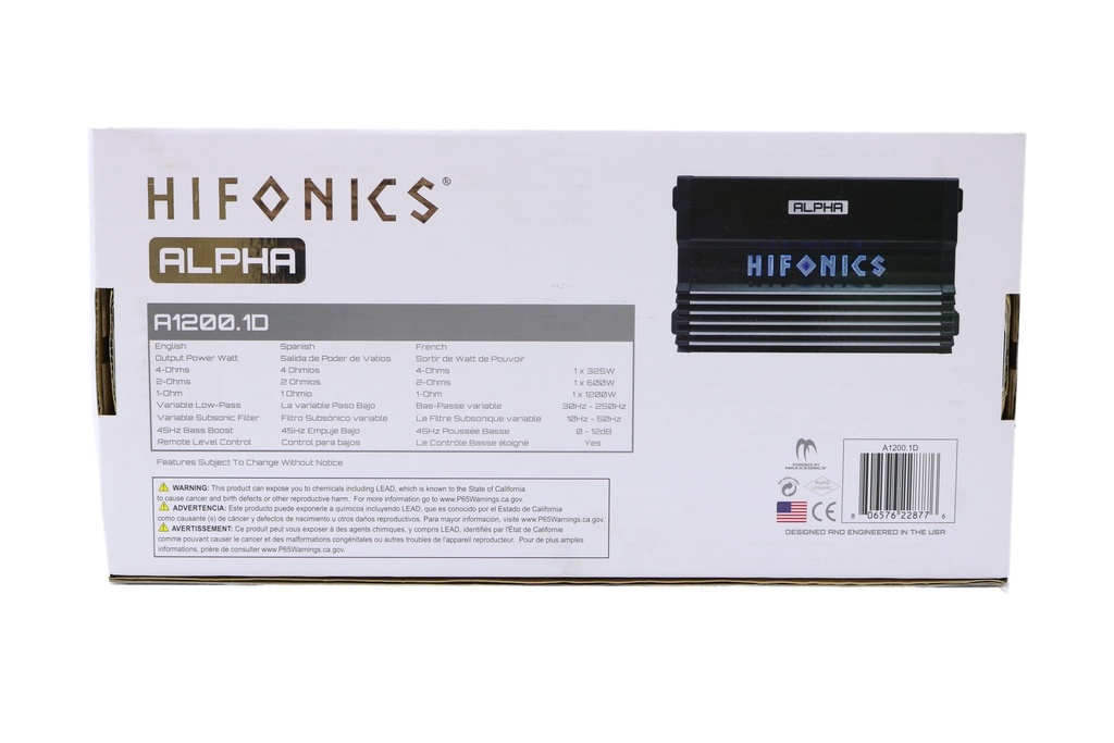 AMPLIFICADOR 1CH HIFONICS ALPHA A1200.1D 