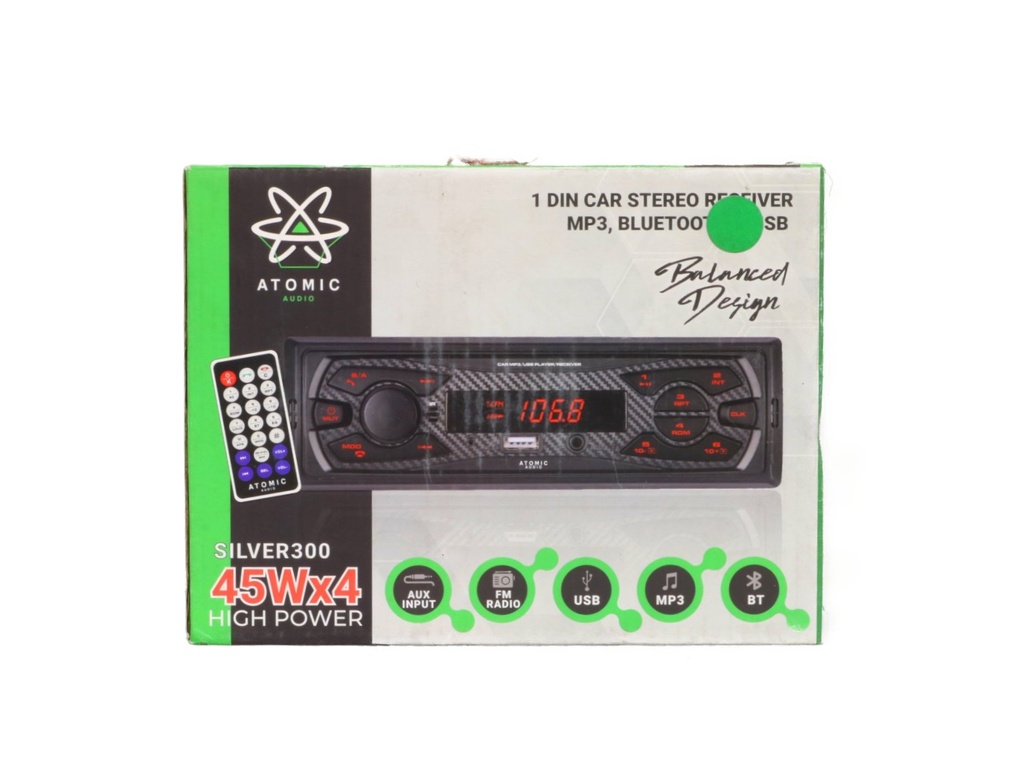 ESTEREO 1 DIN ATOMIC AUDIO SILVER300