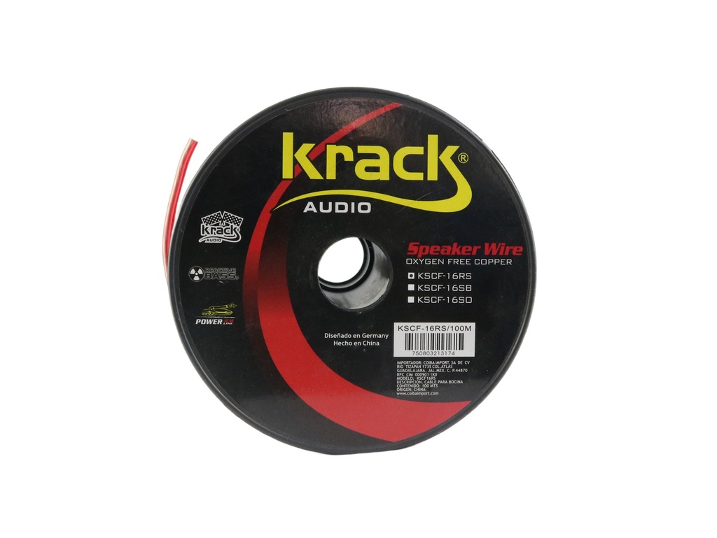 CABLE DE BOCINA #16 ROJO KRACK KSC-16RS