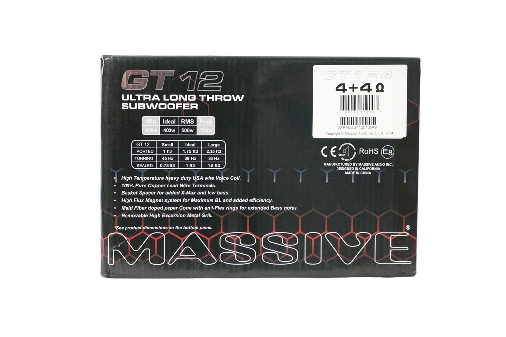 SUBWOOFER 12" MASSIVE GT124