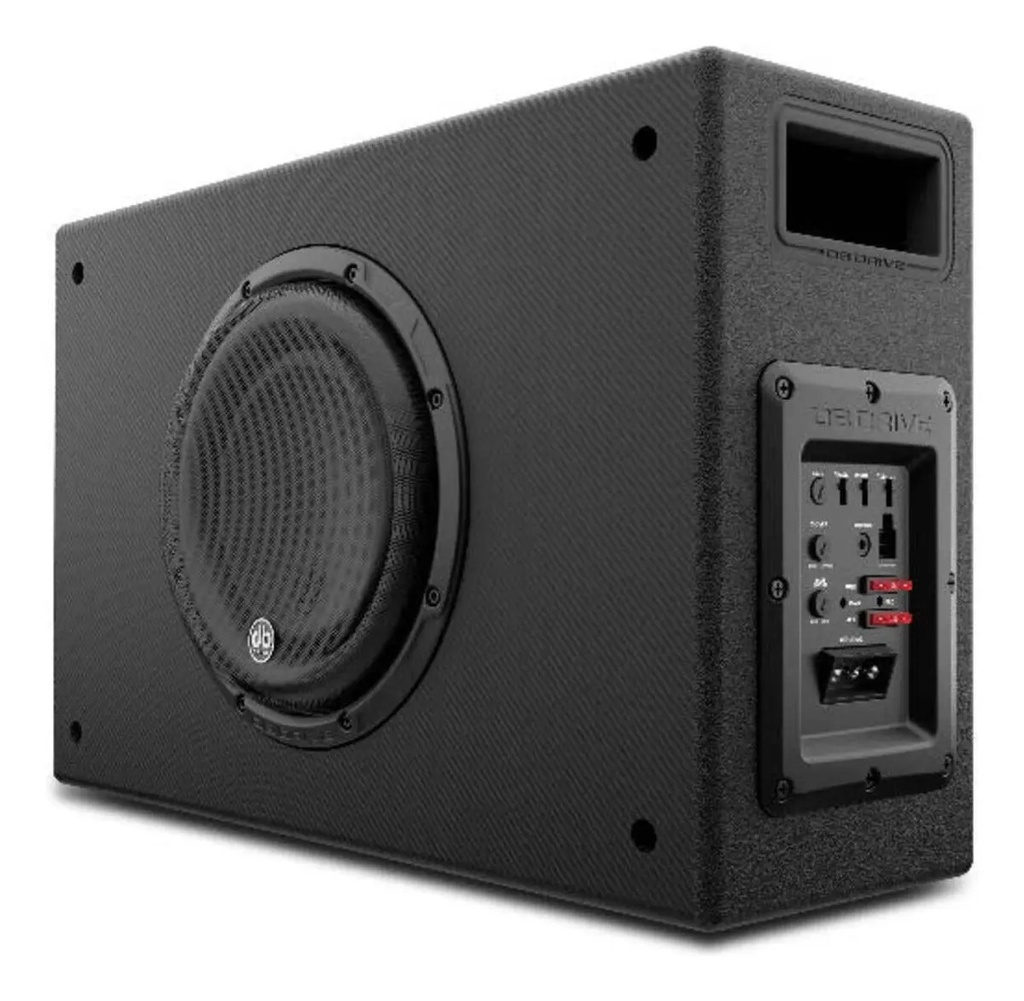 Subwoofer Amplificado Con Cajón Para Automóvil Db Drive Dx-bc8a Dx Series 8 Pulgadas 300 Watts Mdf Con Controlador De Bajos Color Negro
