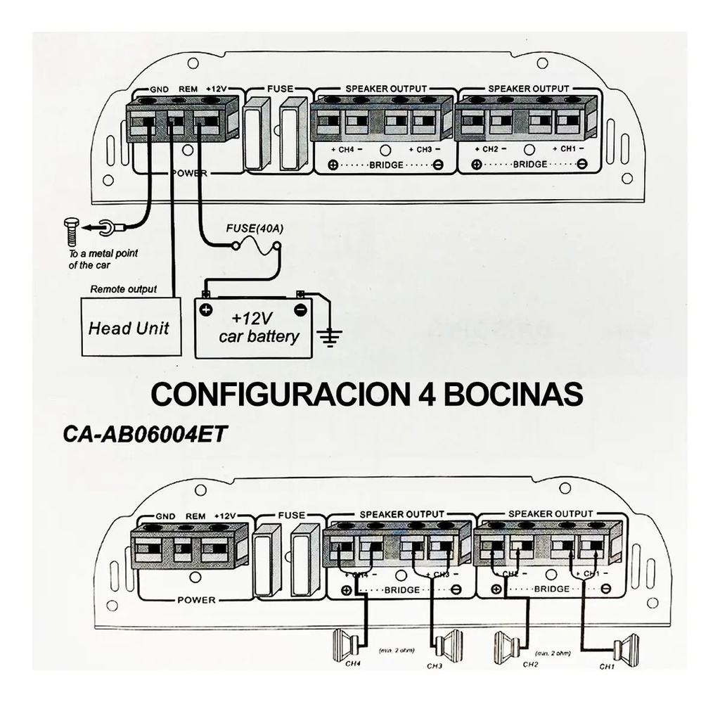 AMPLIFICADOR 4 CH CARBON AUDIO CA-AB06004ET