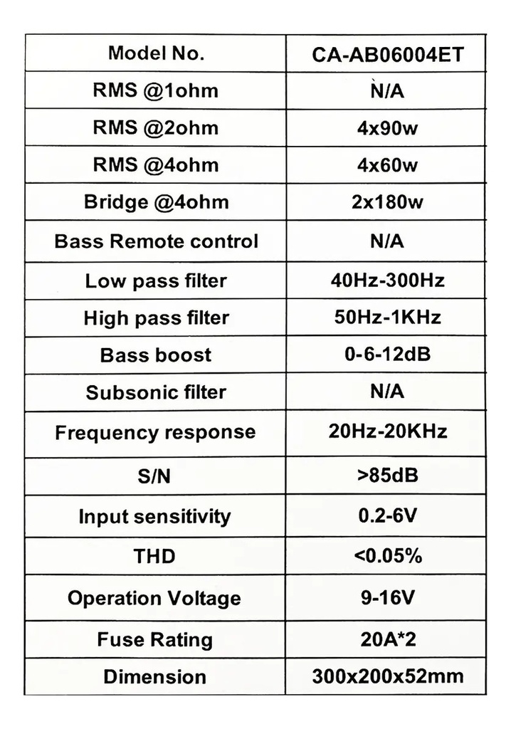 Carbon Audio Entry Ca-ab6004et Negro