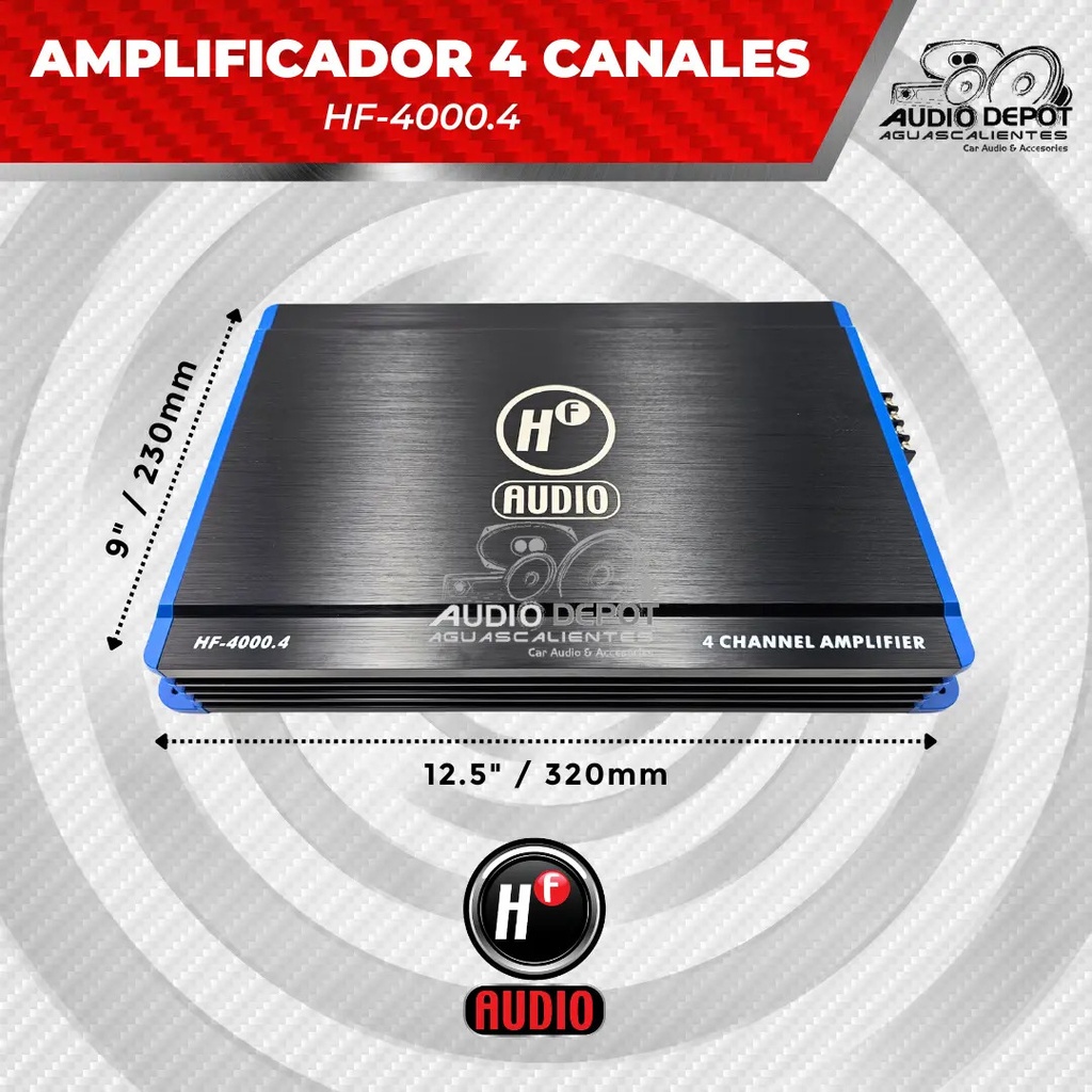 AMPLIFICADOR 4 CH HF AUDIO HF-4000.4