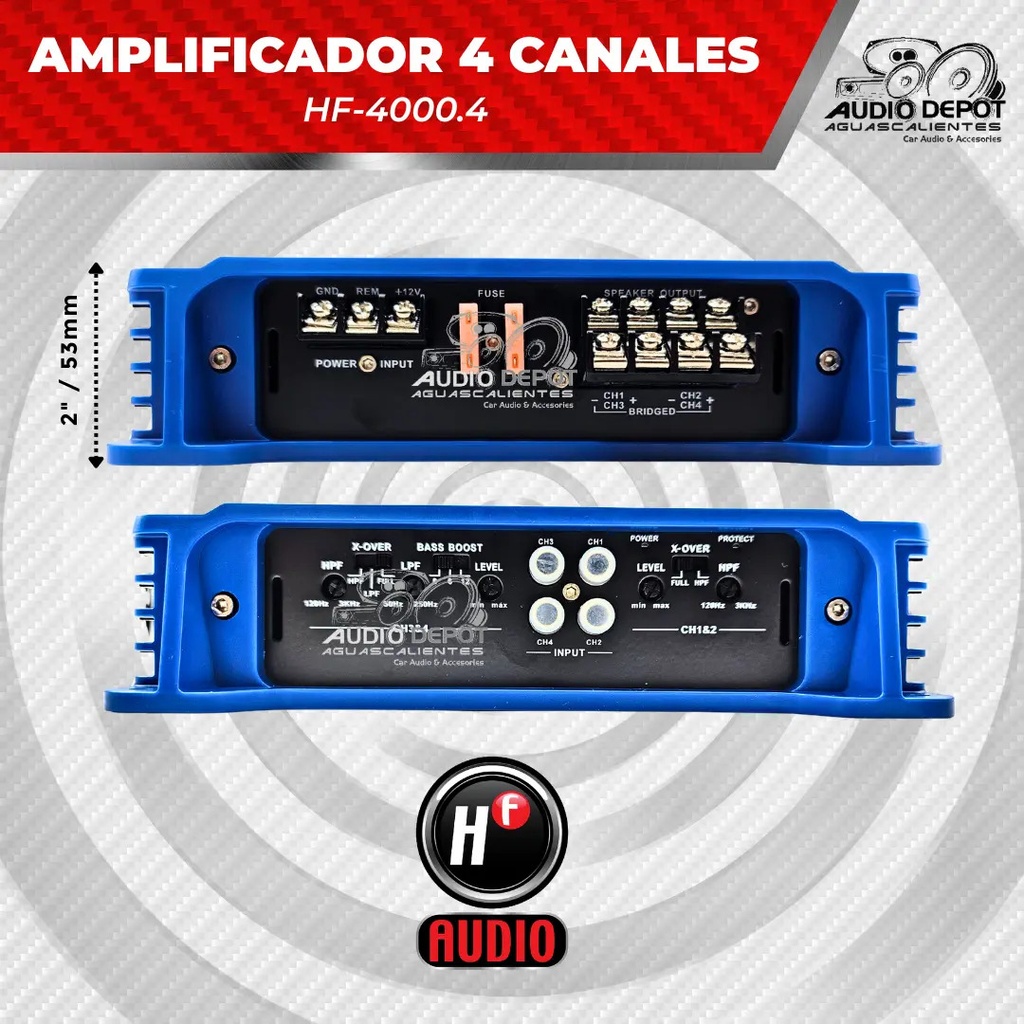 AMPLIFICADOR 4 CH HF AUDIO HF-4000.4