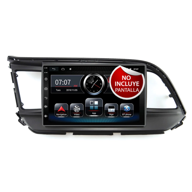 Frente 9" para Hyundai Elantra 2018-2020, requiere CANBUS CAN-HY11 (austera) o CAN-HY14 (equipada) HF AUDIO HF-974HY9