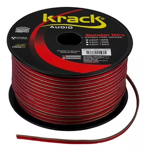 CABLE DE BOCINA #18 KRACK ROJO KSCF-18RS