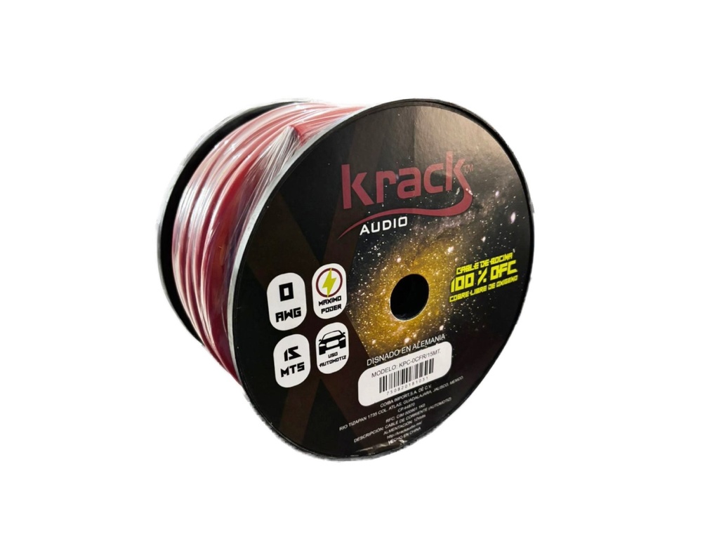CABLE DE CORRIENTE #0 KRACK 100% COBRE KPC-0CFR
