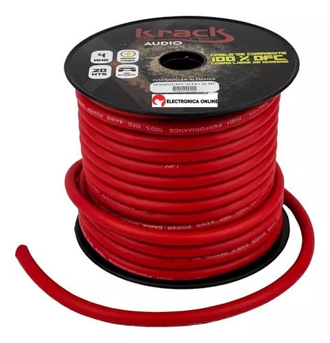 CABLE DE CORRIENTE #4 KRACK ROJO KPC-0.30FR
