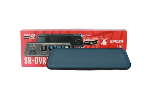 [SR-DVR100] RETROVISOR CON CAMARA DE REVERSA SPIDER ROJO SR-DVR100